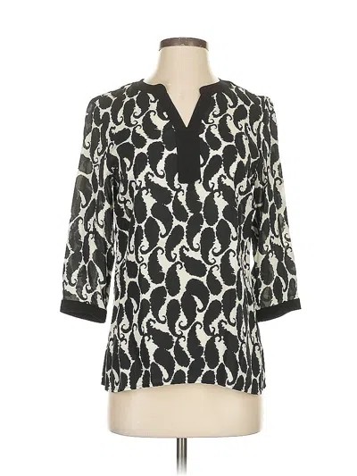 Pre-owned Talbots 3/4 Sleeve Blouse In Black