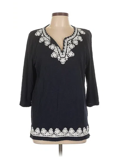 Pre-owned Talbots 3/4 Sleeve Blouse In Black