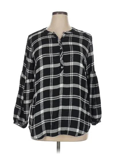 Pre-owned Talbots 3/4 Sleeve Blouse In Black