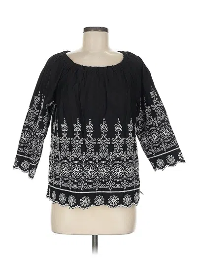 Pre-owned Talbots 3/4 Sleeve Blouse In Black