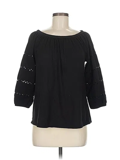 Pre-owned Talbots 3/4 Sleeve Blouse In Black