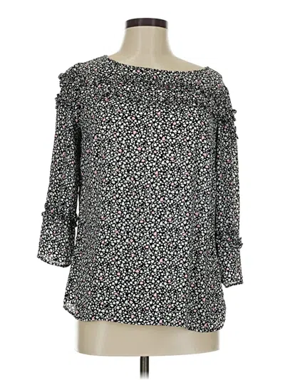 Pre-owned Talbots 3/4 Sleeve Blouse In Black