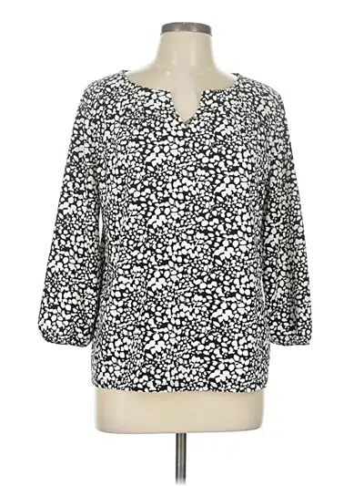 Pre-owned Talbots 3/4 Sleeve Blouse In Black