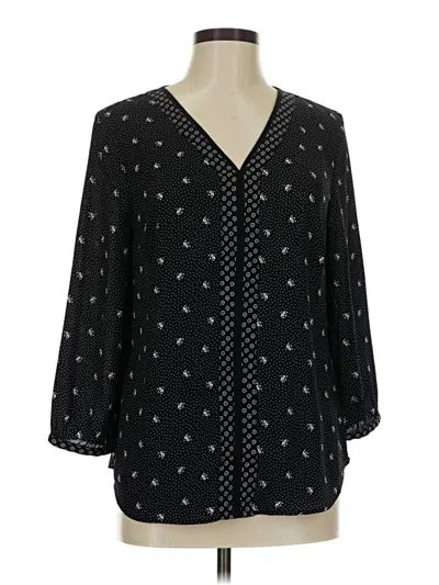 Pre-owned Talbots 3/4 Sleeve Blouse In Black