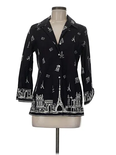 Pre-owned Talbots 3/4 Sleeve Blouse In Black