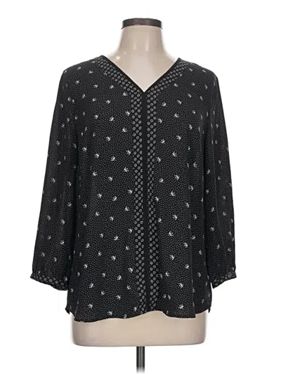 Pre-owned Talbots 3/4 Sleeve Blouse In Black
