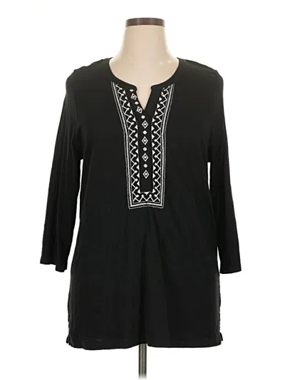 Pre-owned Talbots 3/4 Sleeve Blouse In Black