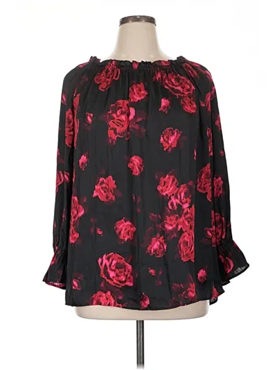 Pre-owned Talbots 3/4 Sleeve Blouse In Black
