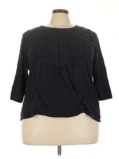 Pre-owned Talbots 3/4 Sleeve Blouse In Black