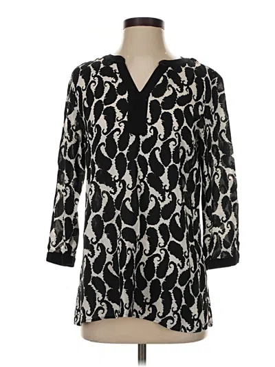 Pre-owned Talbots 3/4 Sleeve Blouse In Black