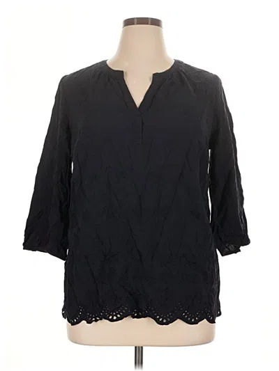 Pre-owned Talbots 3/4 Sleeve Blouse In Black