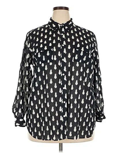 Pre-owned Talbots 3/4 Sleeve Blouse In Black