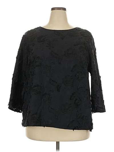 Pre-owned Talbots 3/4 Sleeve Blouse In Black