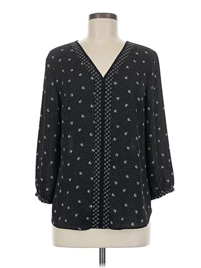 Pre-owned Talbots 3/4 Sleeve Blouse In Black