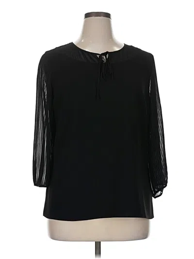 Pre-owned Talbots 3/4 Sleeve Blouse In Black