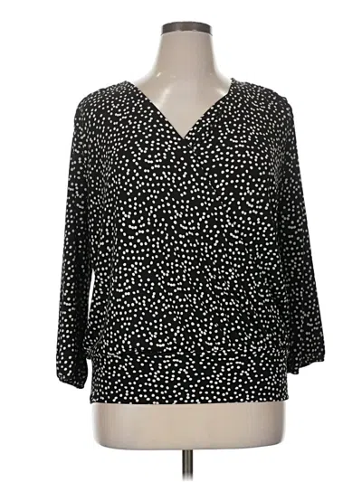 Pre-owned Talbots 3/4 Sleeve Blouse In Black