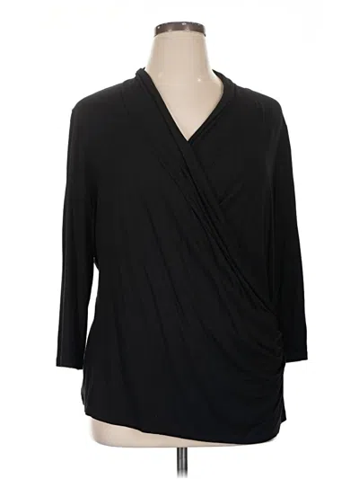 Pre-owned Talbots 3/4 Sleeve Blouse In Black
