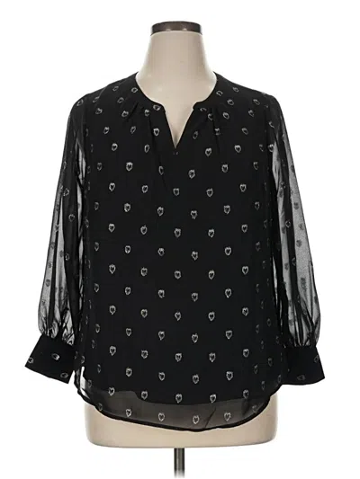 Pre-owned Talbots 3/4 Sleeve Blouse In Black