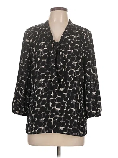 Pre-owned Talbots 3/4 Sleeve Blouse In Black