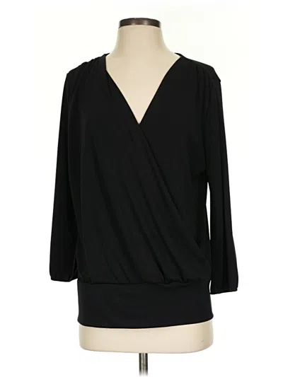 Pre-owned Talbots 3/4 Sleeve Blouse In Black