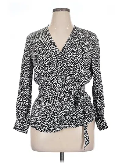 Pre-owned Talbots 3/4 Sleeve Blouse In Black