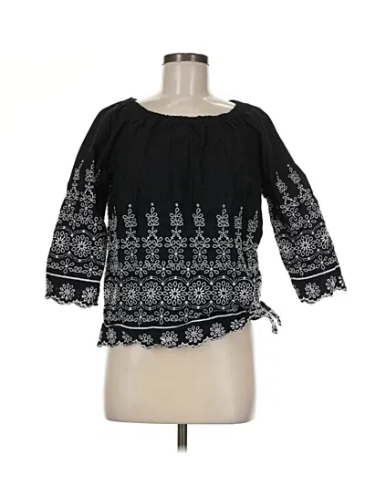 Pre-owned Talbots 3/4 Sleeve Blouse In Black