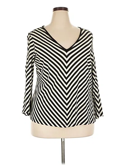 Pre-owned Talbots 3/4 Sleeve Blouse In Black