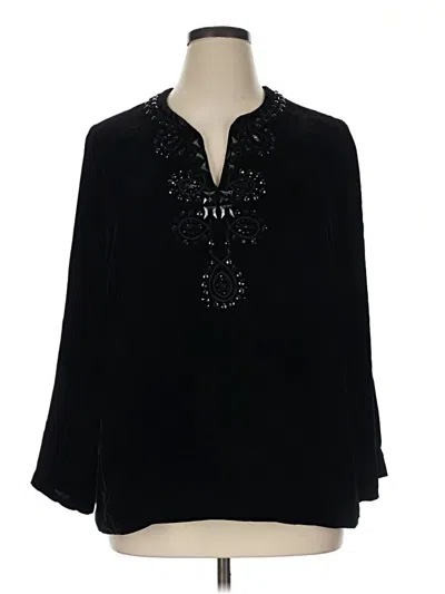 Pre-owned Talbots 3/4 Sleeve Blouse In Black