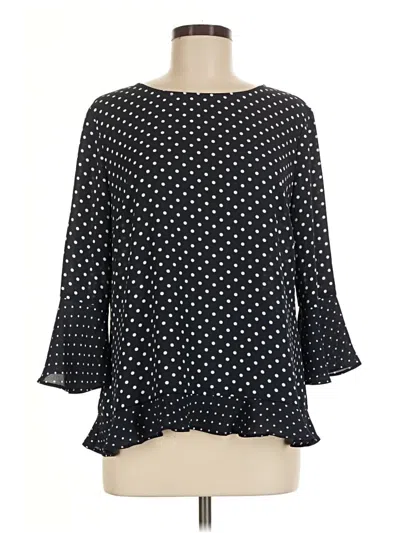 Pre-owned Talbots 3/4 Sleeve Blouse In Black