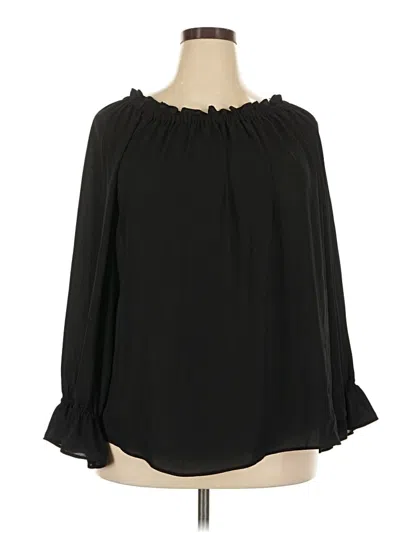 Pre-owned Talbots 3/4 Sleeve Blouse In Black