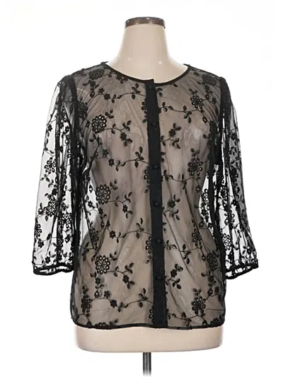 Pre-owned Talbots 3/4 Sleeve Blouse In Black
