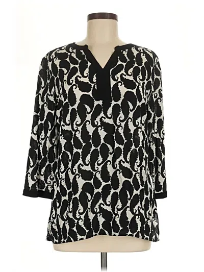 Pre-owned Talbots 3/4 Sleeve Blouse In Black