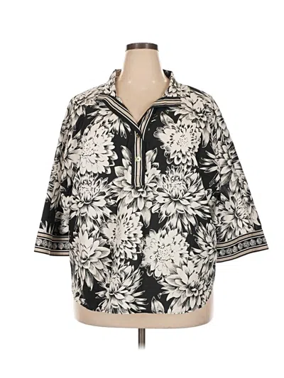 Pre-owned Talbots 3/4 Sleeve Blouse In Black