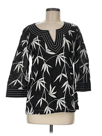 Pre-owned Talbots 3/4 Sleeve Blouse In Black