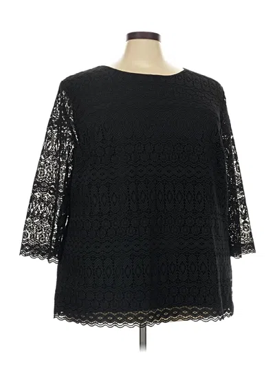 Pre-owned Talbots 3/4 Sleeve Blouse In Black