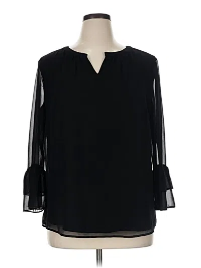 Pre-owned Talbots 3/4 Sleeve Blouse In Black