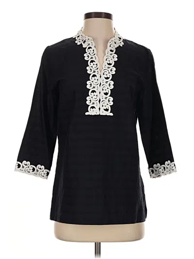 Pre-owned Talbots 3/4 Sleeve Blouse In Black