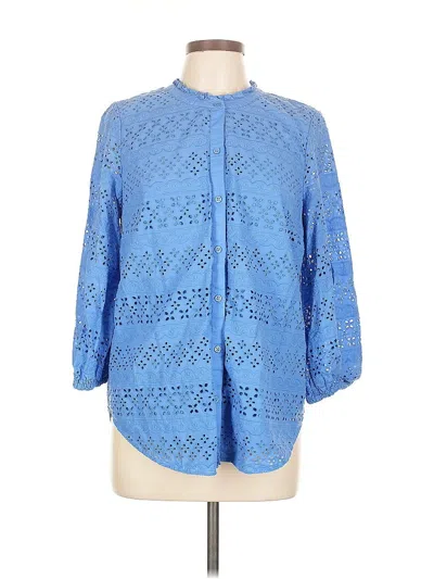 Pre-owned Talbots 3/4 Sleeve Blouse In Blue
