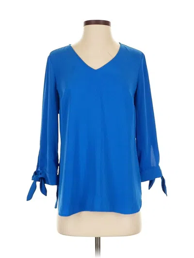 Pre-owned Talbots 3/4 Sleeve Blouse In Blue
