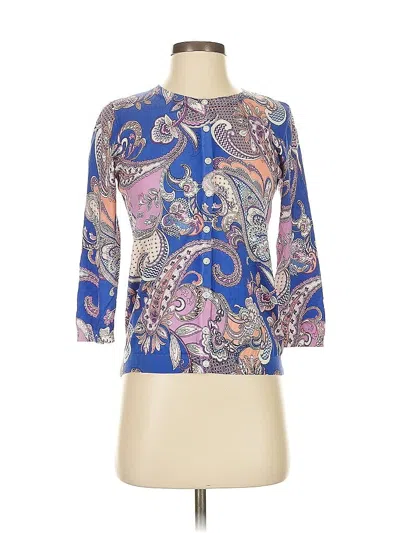 Pre-owned Talbots 3/4 Sleeve Blouse In Blue