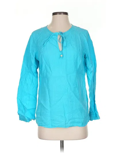Pre-owned Talbots 3/4 Sleeve Blouse In Blue