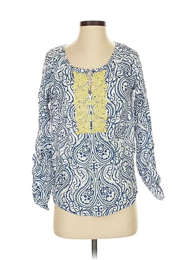 Pre-owned Talbots 3/4 Sleeve Blouse In Blue