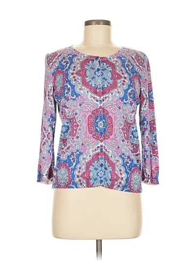 Pre-owned Talbots 3/4 Sleeve Blouse In Blue