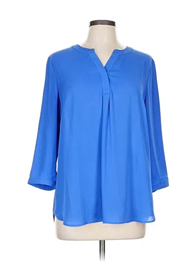 Pre-owned Talbots 3/4 Sleeve Blouse In Blue