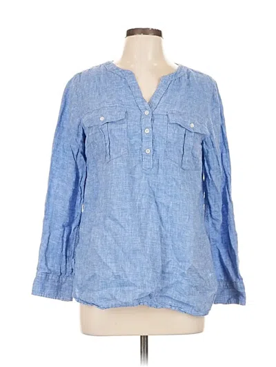 Pre-owned Talbots 3/4 Sleeve Blouse In Blue