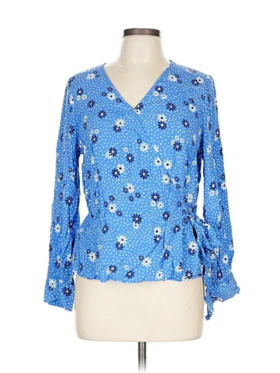 Pre-owned Talbots 3/4 Sleeve Blouse In Blue