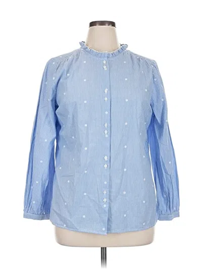 Pre-owned Talbots 3/4 Sleeve Blouse In Blue