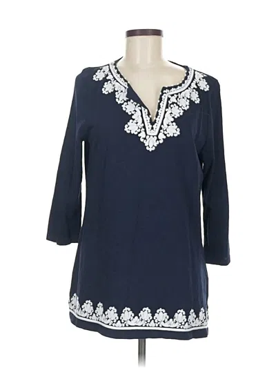 Pre-owned Talbots 3/4 Sleeve Blouse In Blue