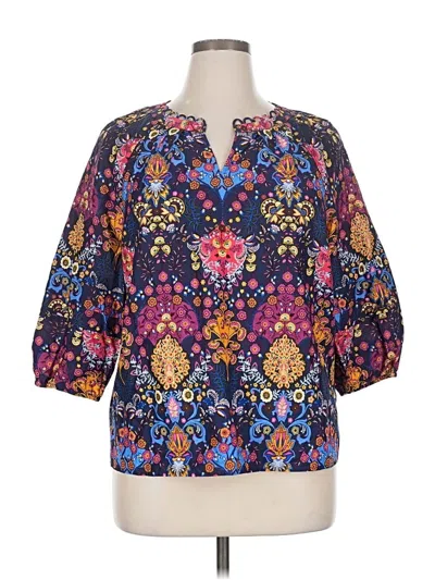 Pre-owned Talbots 3/4 Sleeve Blouse In Blue