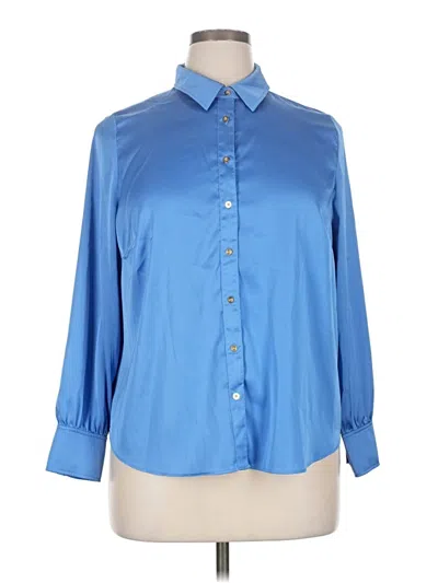 Pre-owned Talbots 3/4 Sleeve Blouse In Blue